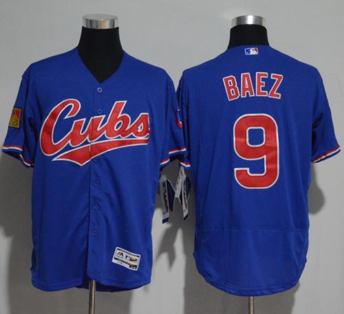 Cubs #9 Javier Baez Blue Flexbase Authentic Collection 1994 Turn Back The Clock Stitched MLB Jersey - Click Image to Close